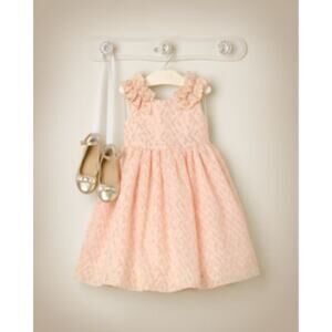 Janie Jack center stage blush gold tulle dress ruffle shimmer 6 holiday